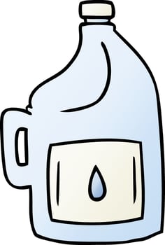 gradient cartoon doodle of a large drinking bottle vector