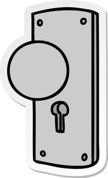 sticker cartoon doodle of a door handle vector