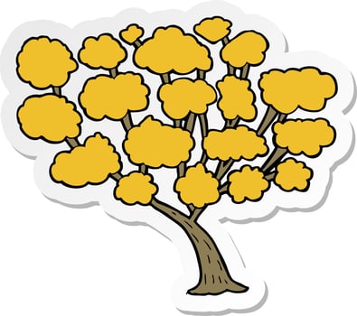 sticker of a cartoon tree vector