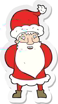 sticker of a cartoon santa claus vector