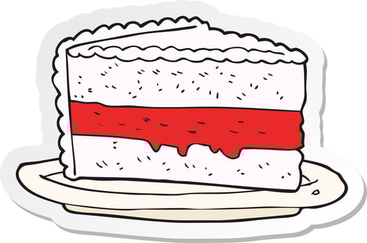 sticker of a cartoon cake vector
