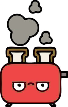 cute cartoon of a toaster vector