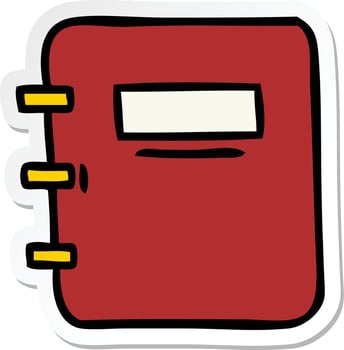 sticker of a cute cartoon note book vector
