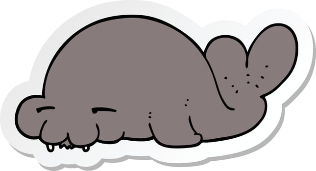 sticker of a cartoon seal vector