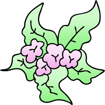 quirky gradient shaded cartoon christmas flower vector