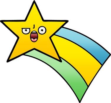 gradient shaded cartoon shooting rainbow star vector