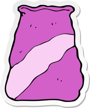 sticker of a cartoon sack vector