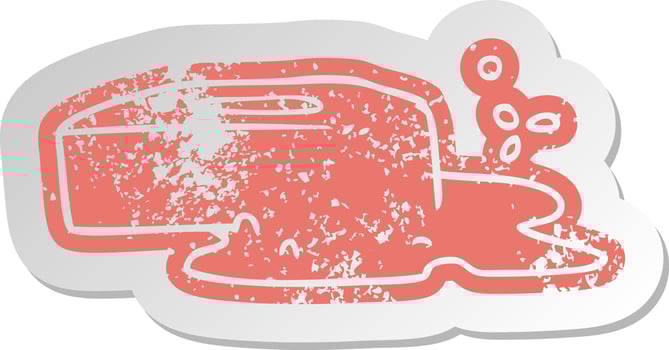 distressed old sticker of a bubbled soap vector