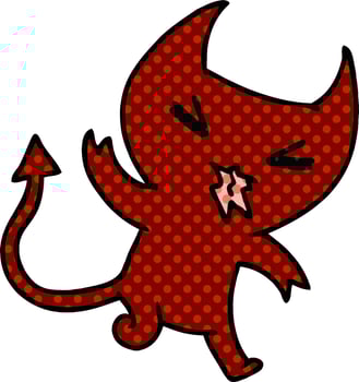 cartoon of a kawaii cute demon vector