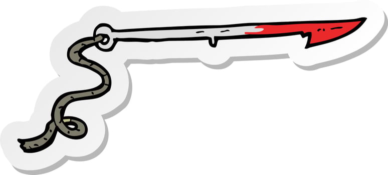 sticker of a cartoon whaling harpoon vector