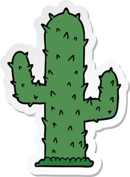 sticker of a cartoon cactus vector