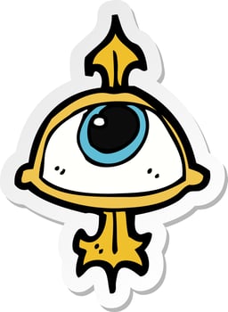 sticker of a cartoon eye symbol vector