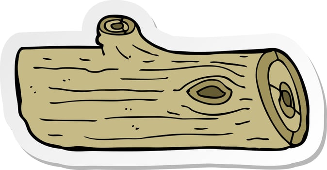 sticker of a cartoon log vector