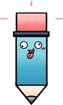 gradient shaded cartoon pencil vector