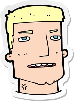 sticker of a cartoon male head vector