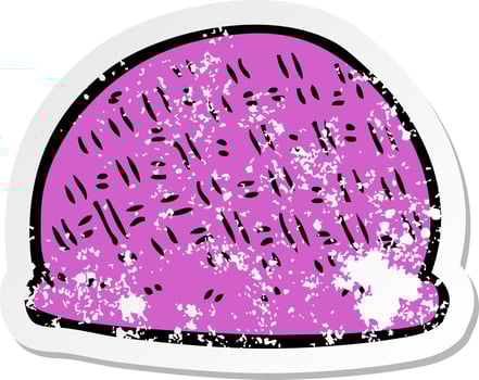 retro distressed sticker of a cartoon hat vector