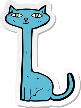 sticker of a cartoon cat vector