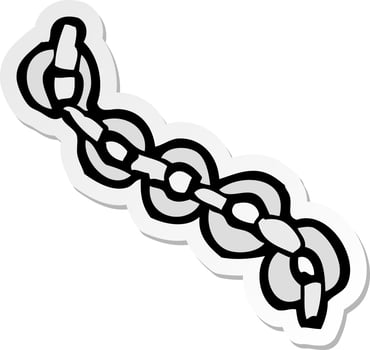 sticker of a cartoon chain vector