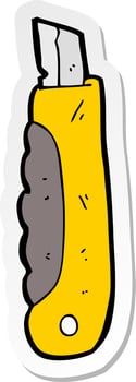sticker of a cartoon construction knife vector