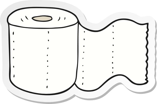 sticker of a cartoon toilet paper vector