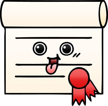 gradient shaded cartoon certificate vector