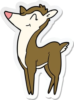 sticker of a cartoon deer vector