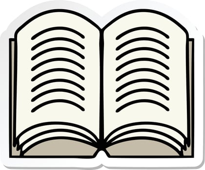 sticker of a cute cartoon open book vector