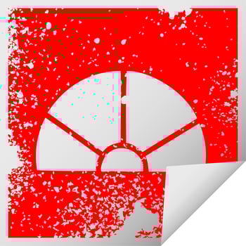 distressed square peeling sticker symbol math equipment vector