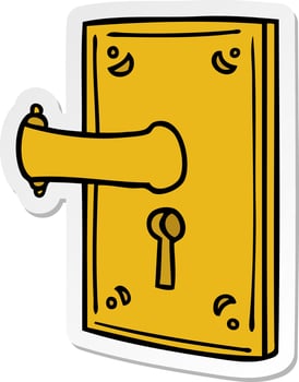 sticker cartoon doodle of a door handle vector