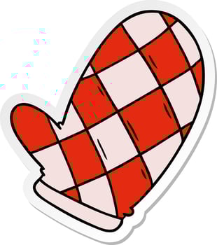sticker cartoon doodle of an oven glove vector