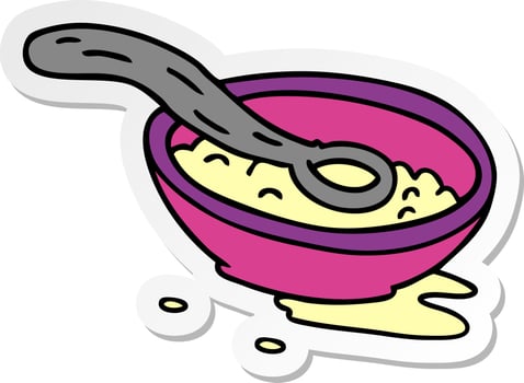 sticker cartoon doodle of a cereal bowl vector