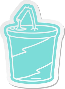 cartoon sticker of fastfood drink vector