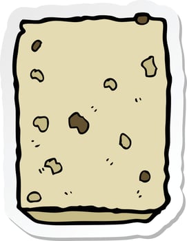 sticker of a cartoon biscuit vector