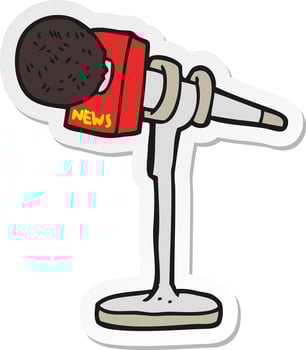 sticker of a cartoon microphone vector