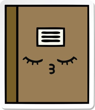 sticker of a cute cartoon notebook vector