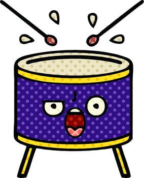 comic book style cartoon drum vector