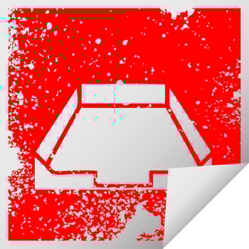 distressed square peeling sticker symbol in box vector