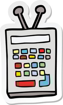 sticker of a cartoon scientific instrument vector