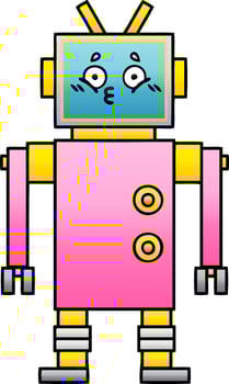 gradient shaded cartoon robot vector