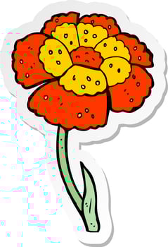 sticker of a cartoon flower vector