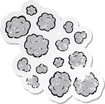 retro distressed sticker of a cartoon smoke clouds vector