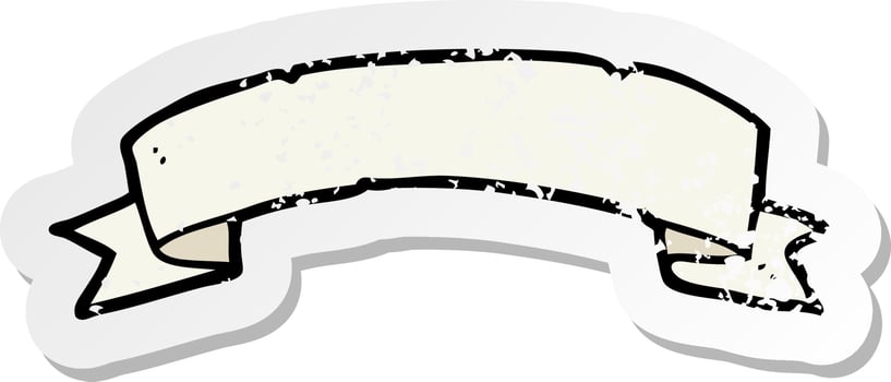 retro distressed sticker of a cartoon tattoo scroll banner vector