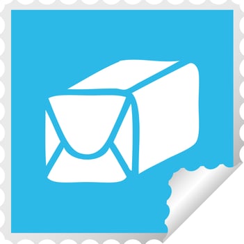 square peeling sticker cartoon paper parcel vector