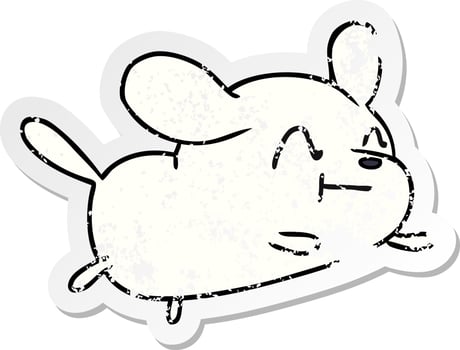 distressed sticker cartoon kawaii of a cute dog vector