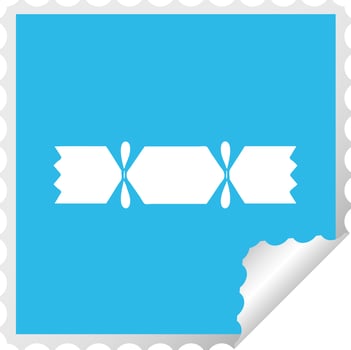 square peeling sticker cartoon christmas cracker vector