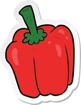 sticker of a cartoon pepper vector