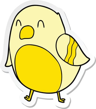 sticker of a Cartoon Bird vector
