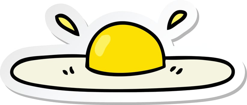 sticker of a quirky hand drawn cartoon fried egg vector
