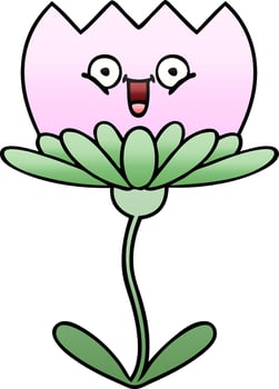 gradient shaded cartoon flower vector