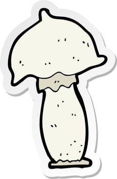 sticker of a cartoon mushroom vector